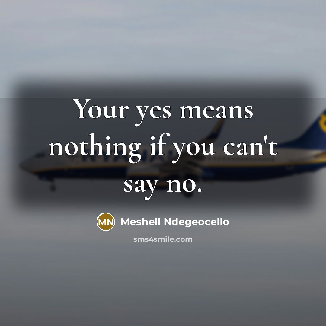 “Your yes means nothing if you can't say no.” quote by Meshell Ndegeocello