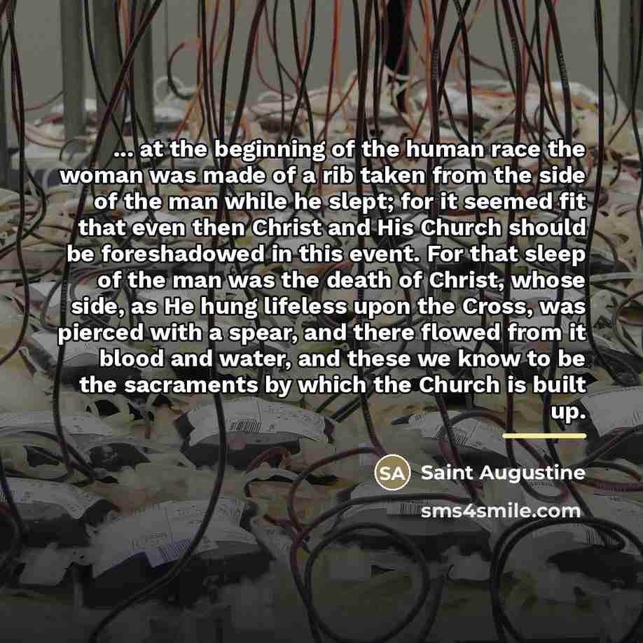 “... at the beginning of the human race the woman…” quote by Saint Augustine