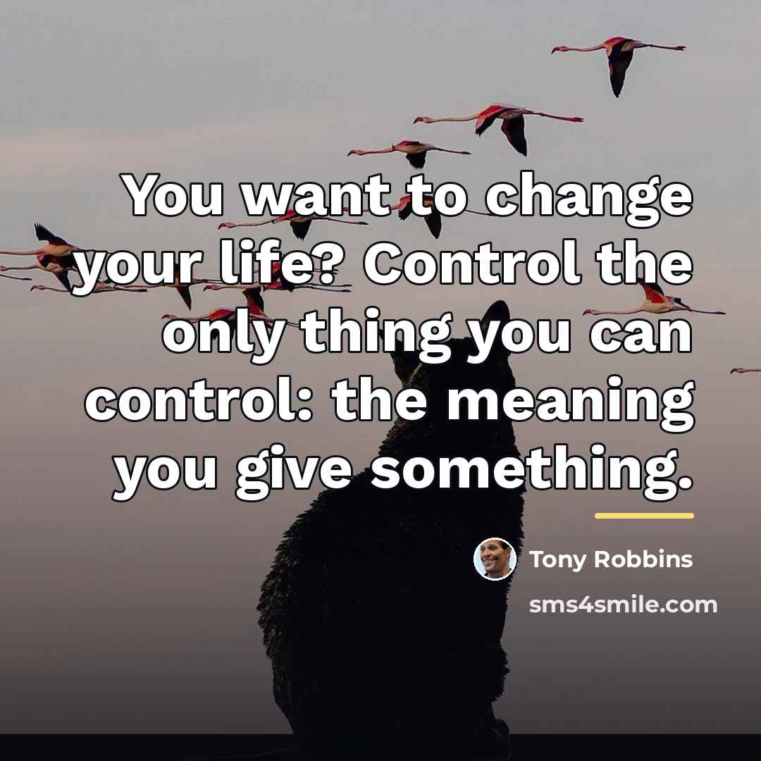 “You want to change your life? Control the only thing…” quote by Tony Robbins