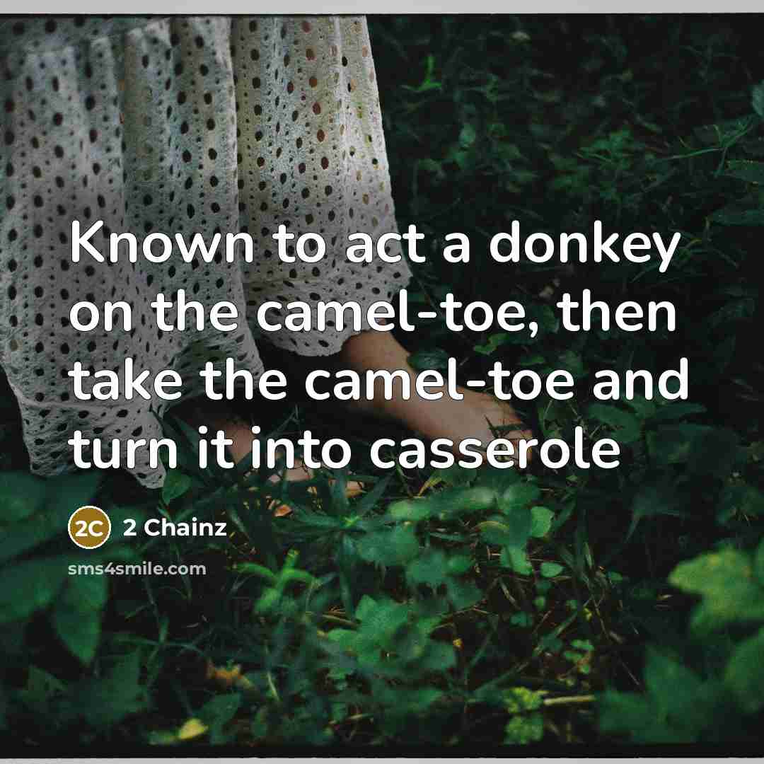 “Known to act a donkey on the camel-toe, then take…” quote by 2 Chainz