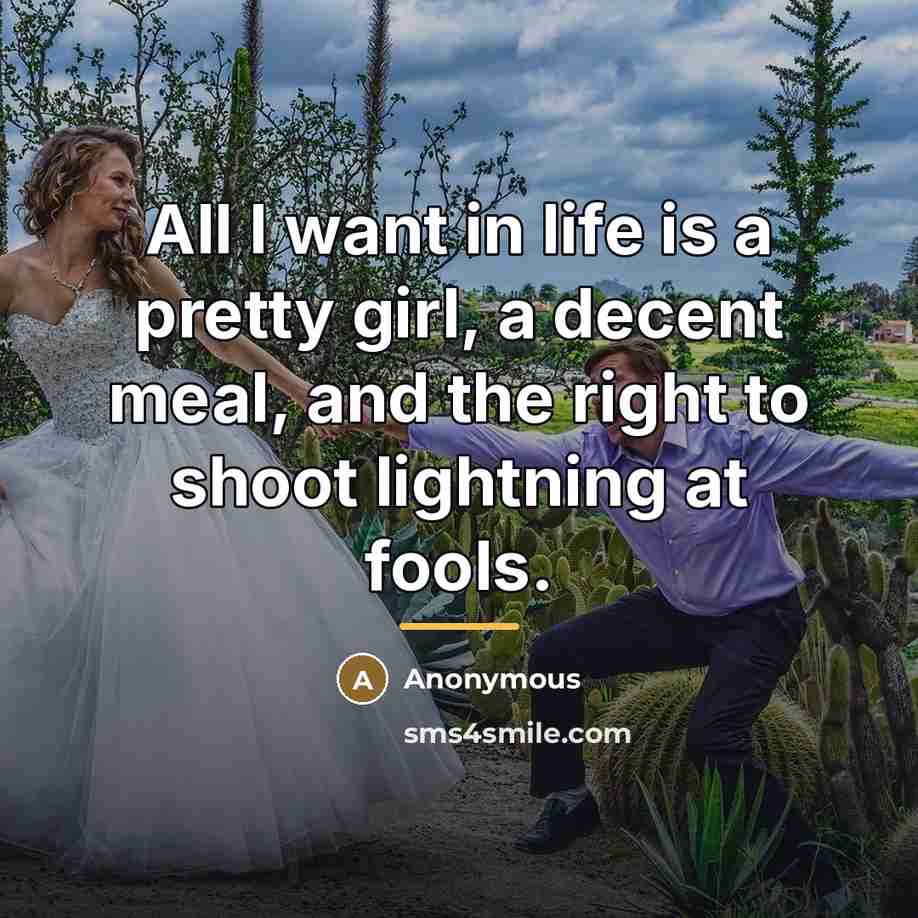“All I want in life is a pretty girl, a…” quote by Anonymous