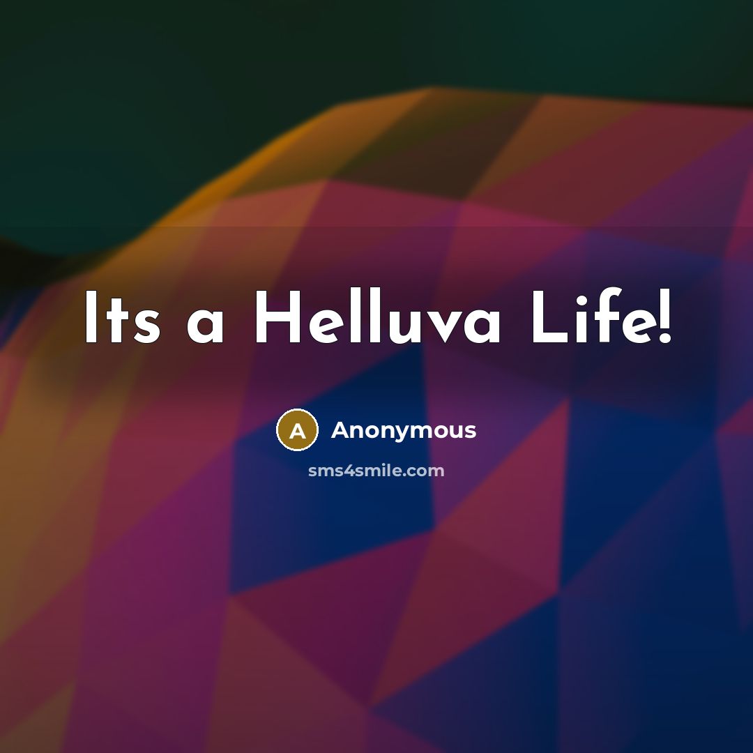 “Its a Helluva Life!” quote by Anonymous