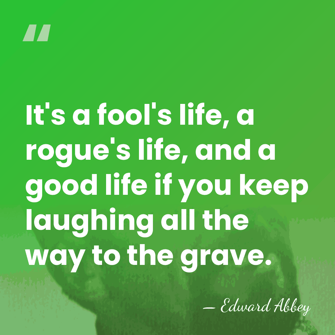 It's a fool's life, a rogue's life, and a good life if&hellip; - Edward Abbey
