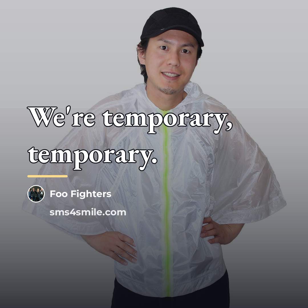 “We're temporary, temporary.…” quote by Foo Fighters