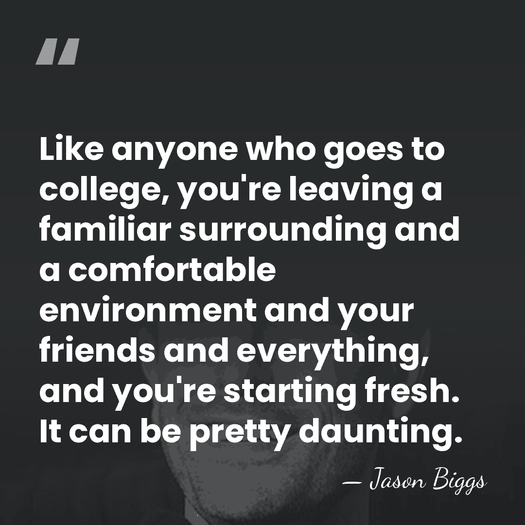 Like anyone who goes to college, you're leaving a familiar surrounding and&hellip; - Jason Biggs