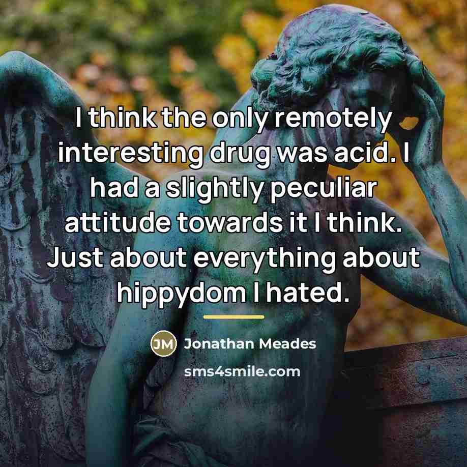 “I think the only remotely interesting drug was acid. I…” quote by Jonathan Meades