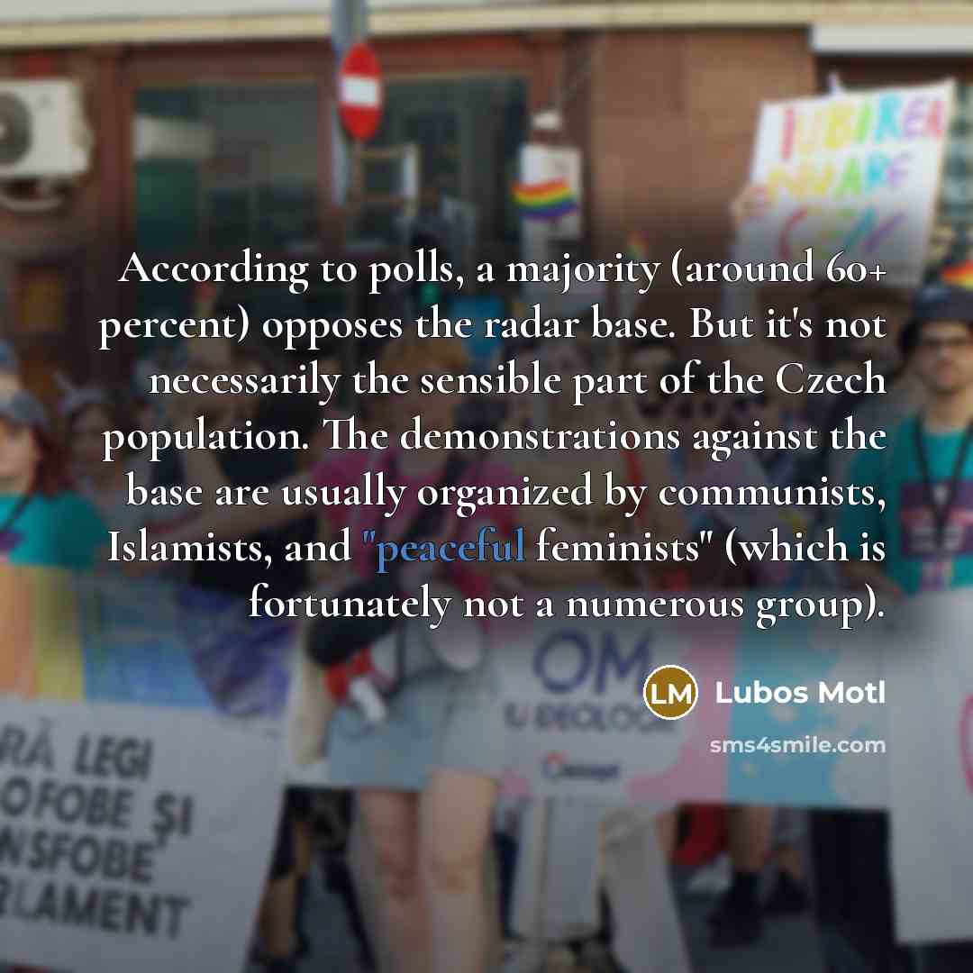 “According to polls, a majority (around 60+ percent) opposes the…” quote by Lubos Motl