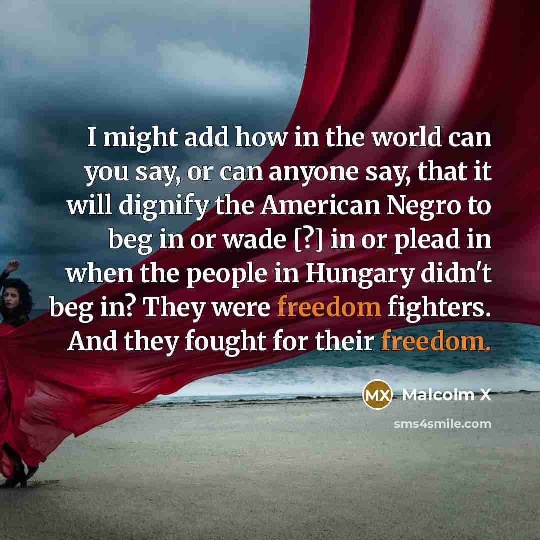 “I might add how in the world can you say,…” quote by Malcolm X