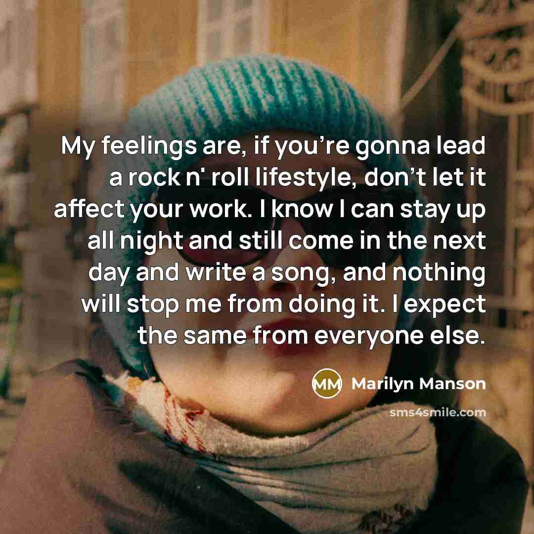 “My feelings are, if you're gonna lead a rock n'…” quote by Marilyn Manson