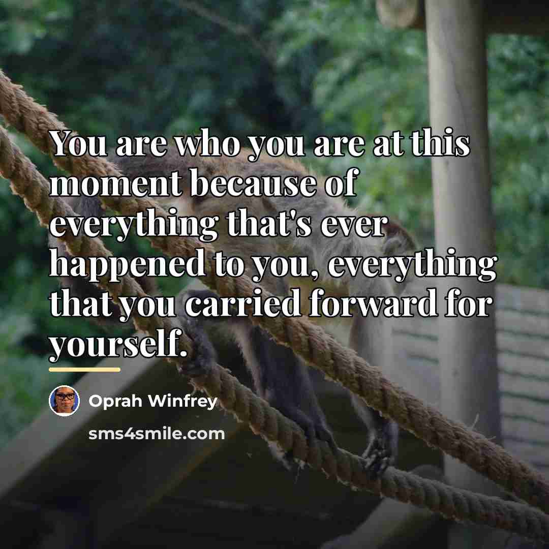 “You are who you are at this moment because of…” quote by Oprah Winfrey