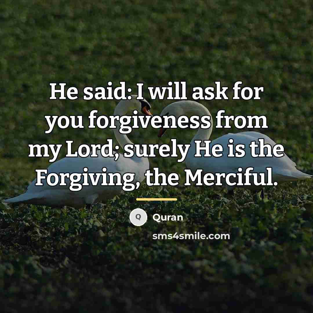 “He said: I will ask for you forgiveness from my…” quote by Quran