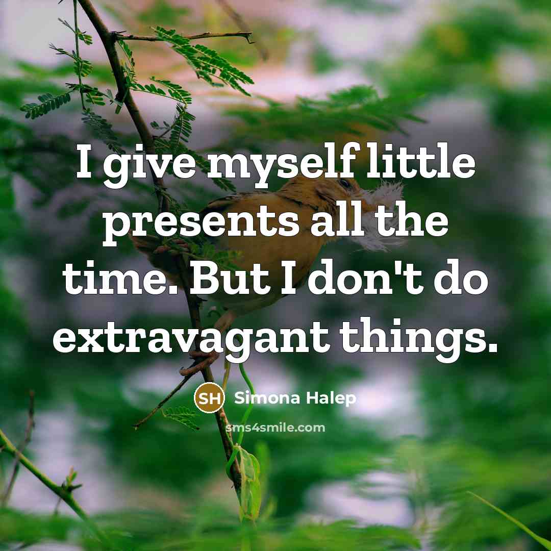 “I give myself little presents all the time. But I…” quote by Simona Halep