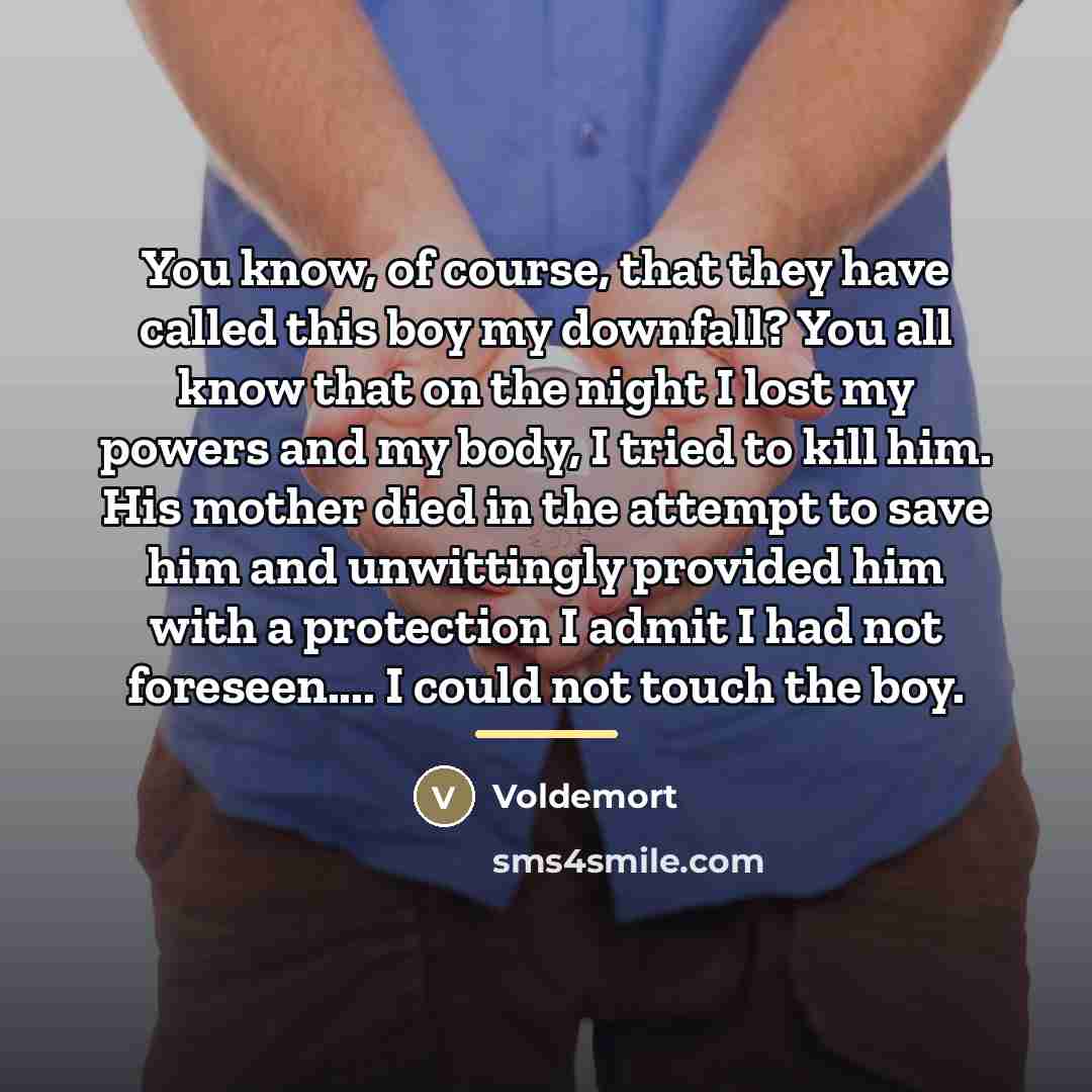“You know, of course, that they have called this boy…” quote by Voldemort