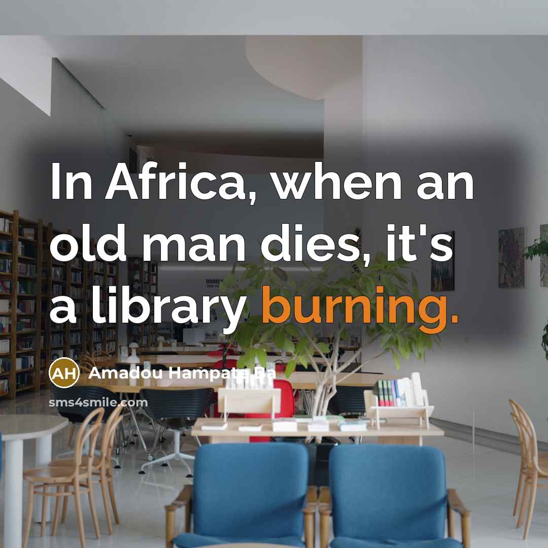 “In Africa, when an old man dies, it's a library…” quote by Amadou Hampate Ba