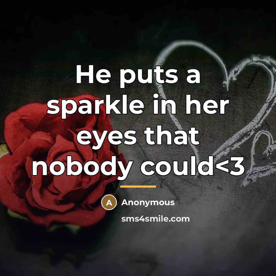 “He puts a sparkle in her eyes that nobody could…” quote by Anonymous
