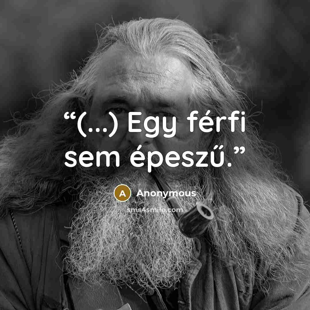 “(...) Egy férfi sem épeszű.” quote by Anonymous