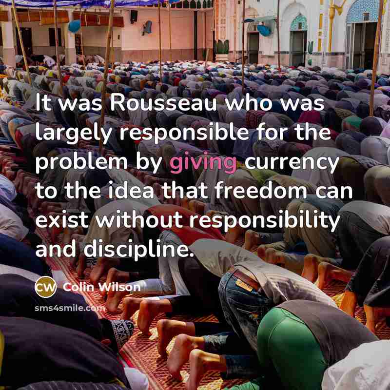 “It was Rousseau who was largely responsible for the problem…” quote by Colin Wilson