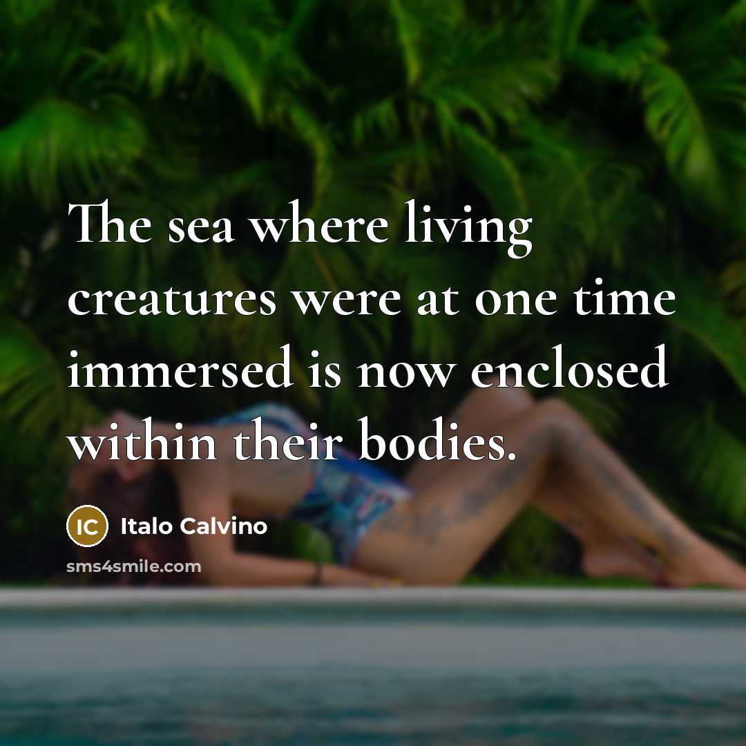 “The sea where living creatures were at one time immersed…” quote by Italo Calvino