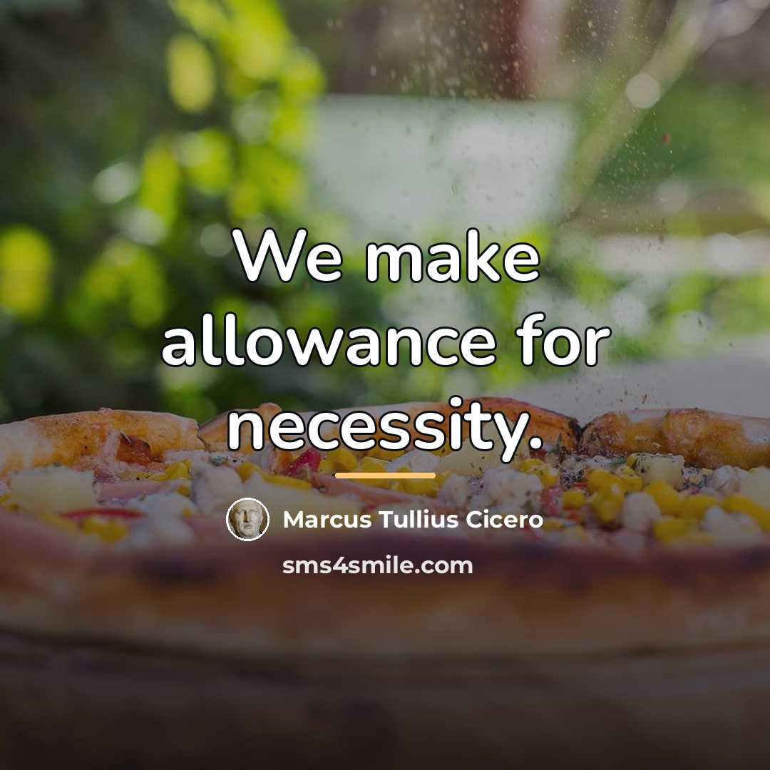 “We make allowance for necessity.…” quote by Marcus Tullius Cicero