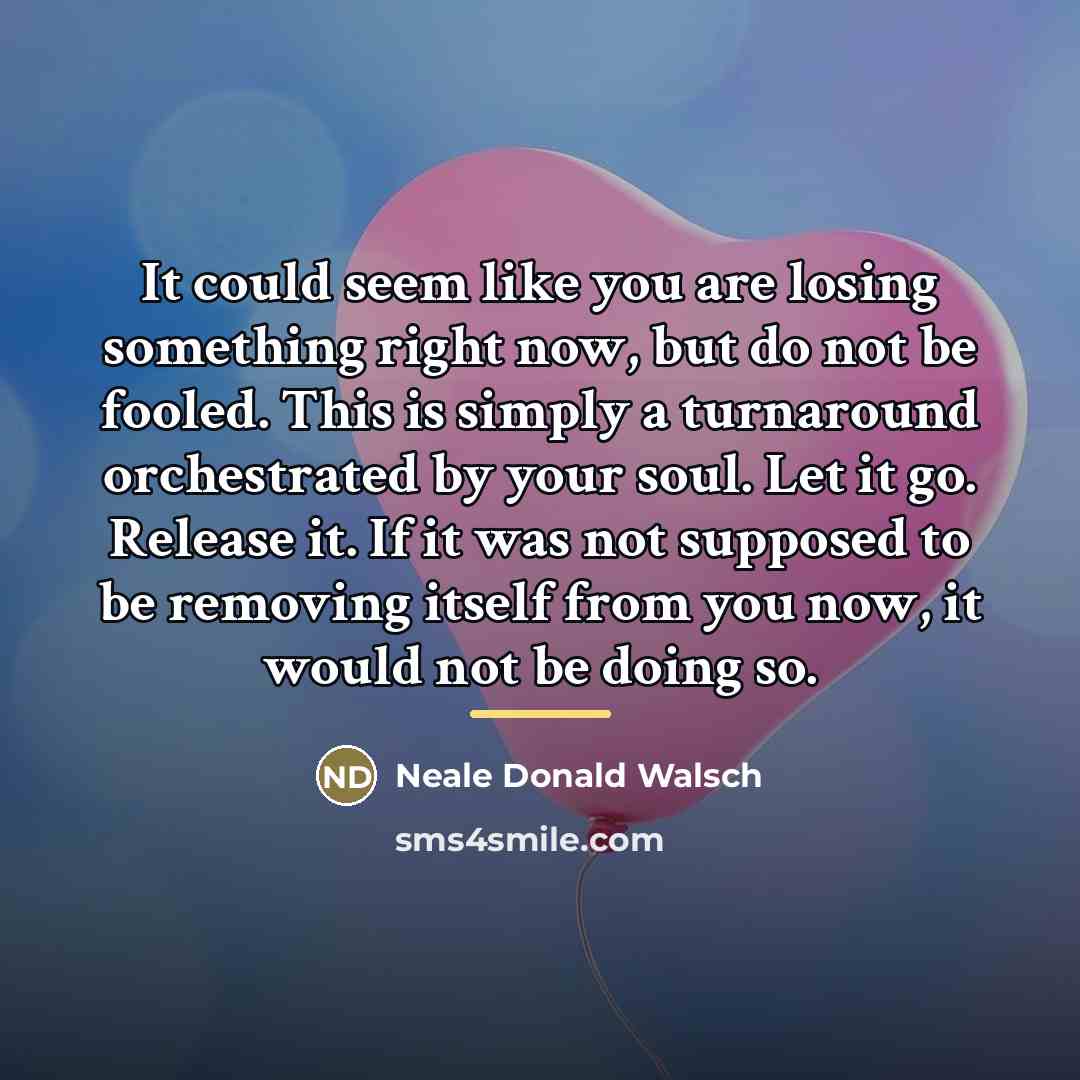 “It could seem like you are losing something right now,…” quote by Neale Donald Walsch