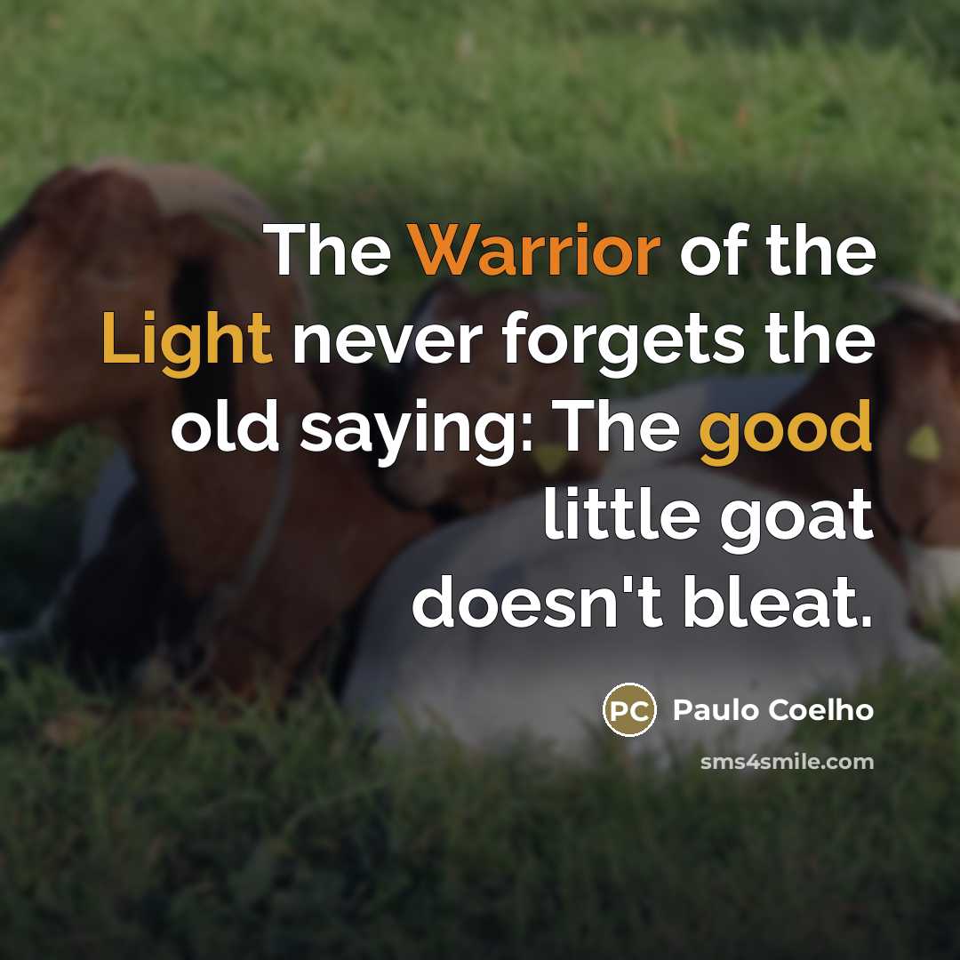 “The Warrior of the Light never forgets the old saying:…” quote by Paulo Coelho