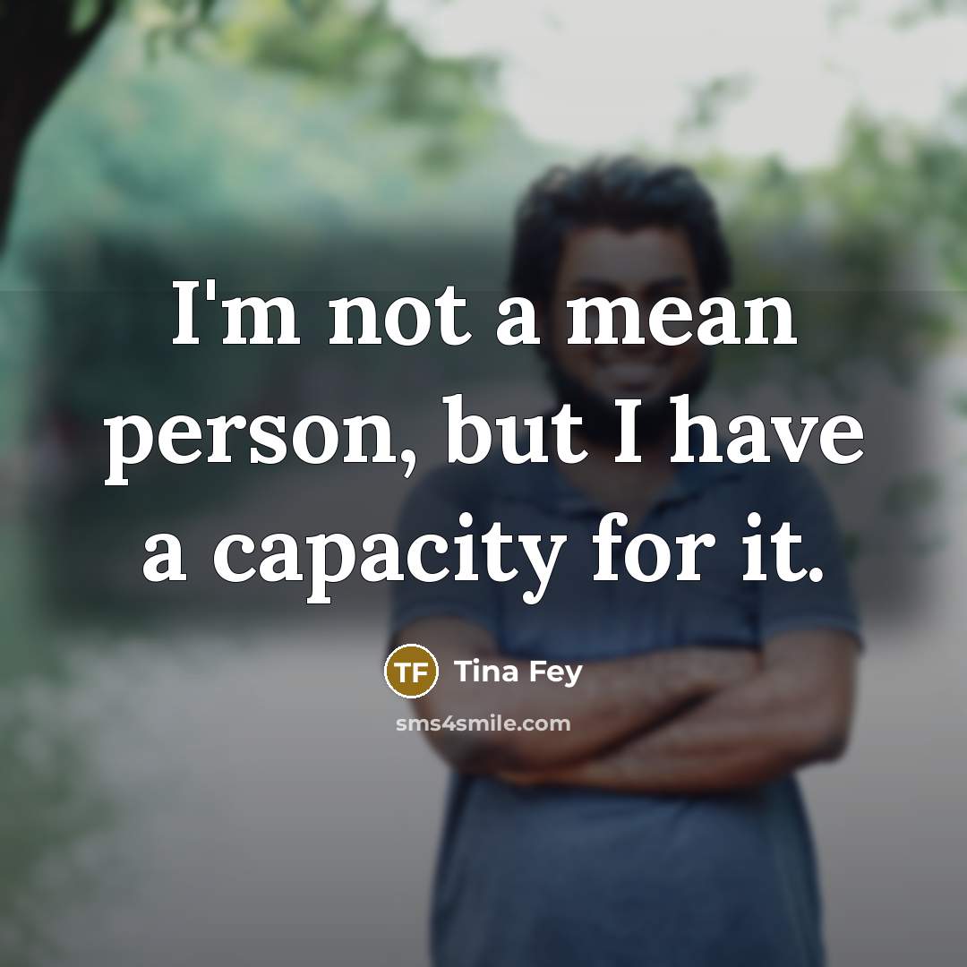 “I'm not a mean person, but I have a capacity…” quote by Tina Fey