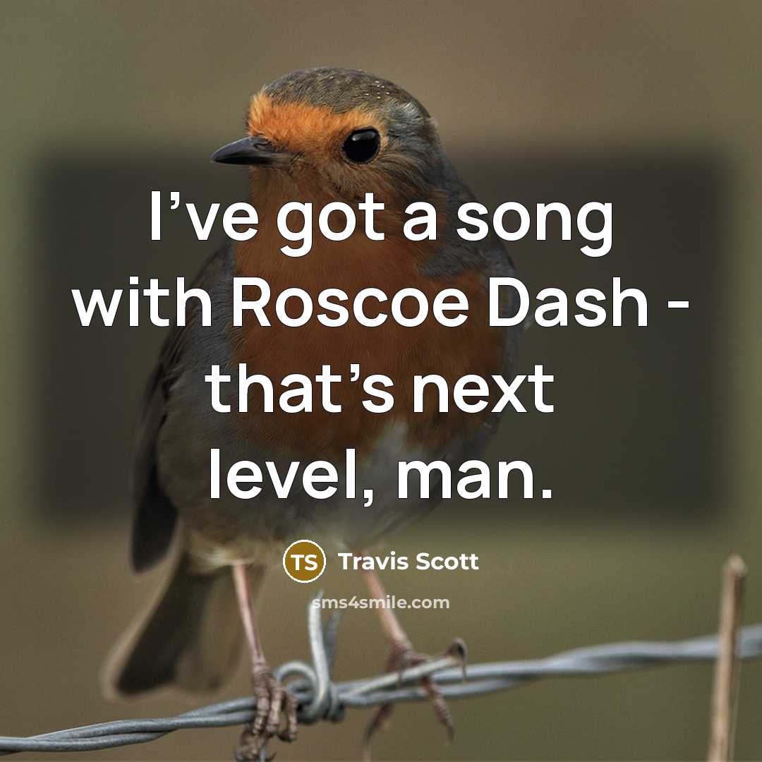 “I've got a song with Roscoe Dash - that's next…” quote by Travis Scott