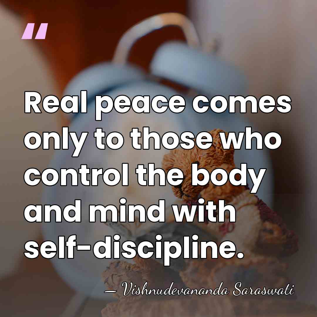 Real peace comes only to those who control the body and mind&hellip; - Vishnudevananda Saraswati