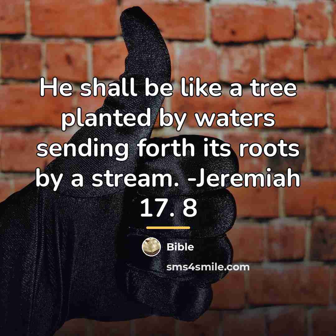 “He shall be like a tree planted by waters sending…” quote by Bible