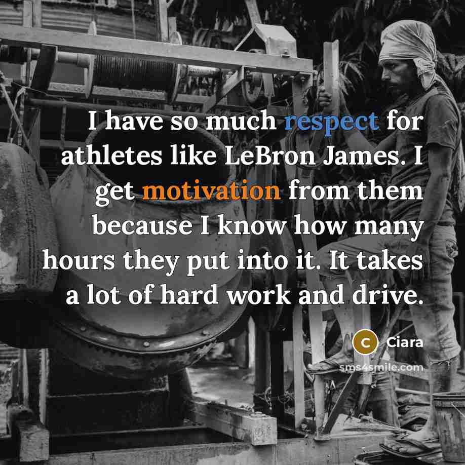 “I have so much respect for athletes like LeBron James.…” quote by Ciara
