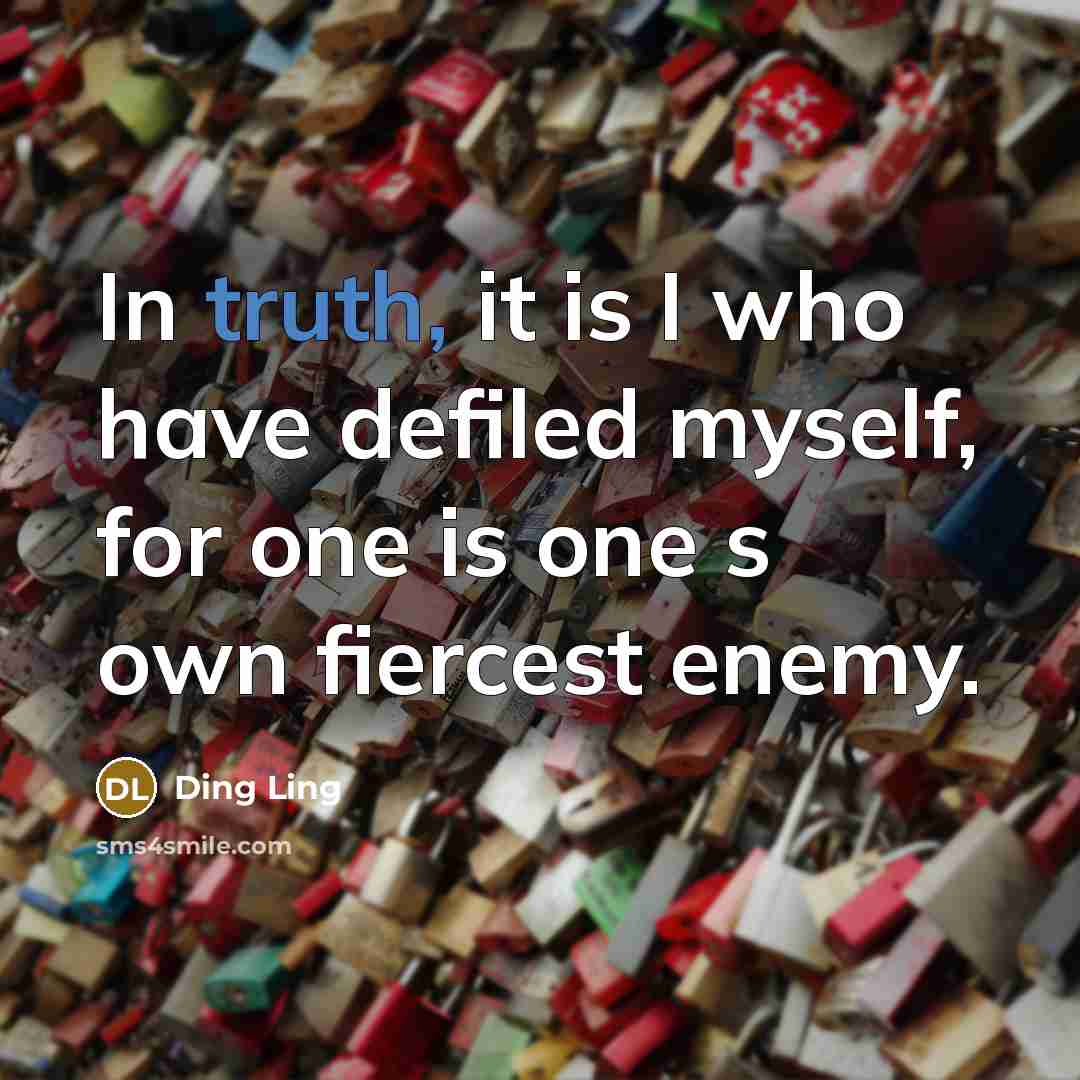 “In truth, it is I who have defiled myself, for…” quote by Ding Ling