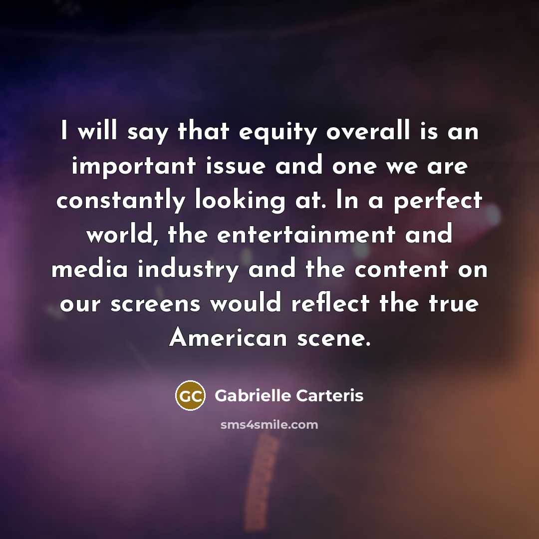 “I will say that equity overall is an important issue…” quote by Gabrielle Carteris