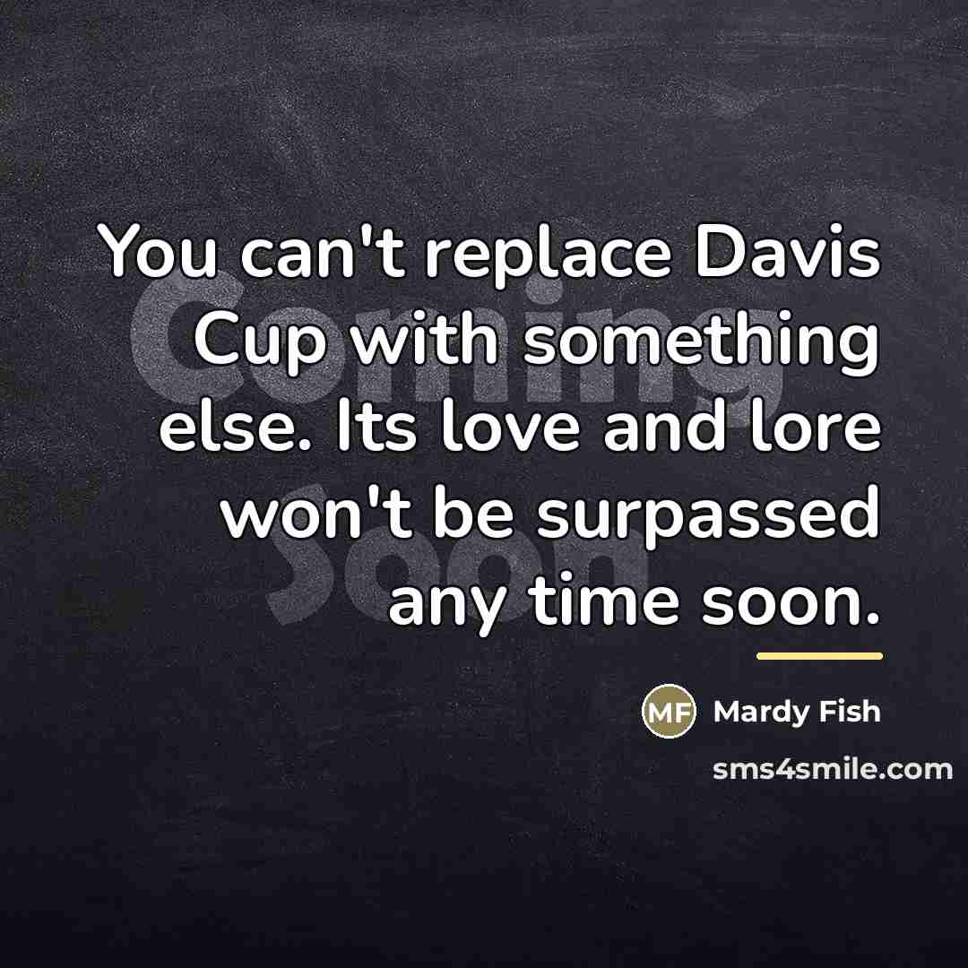 “You can't replace Davis Cup with something else. Its love…” quote by Mardy Fish