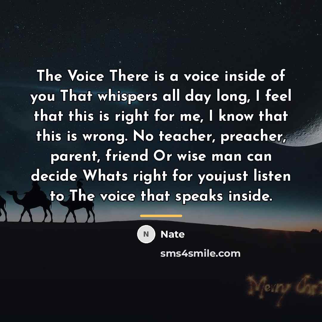 “The Voice There is a voice inside of you That…” quote by Nate