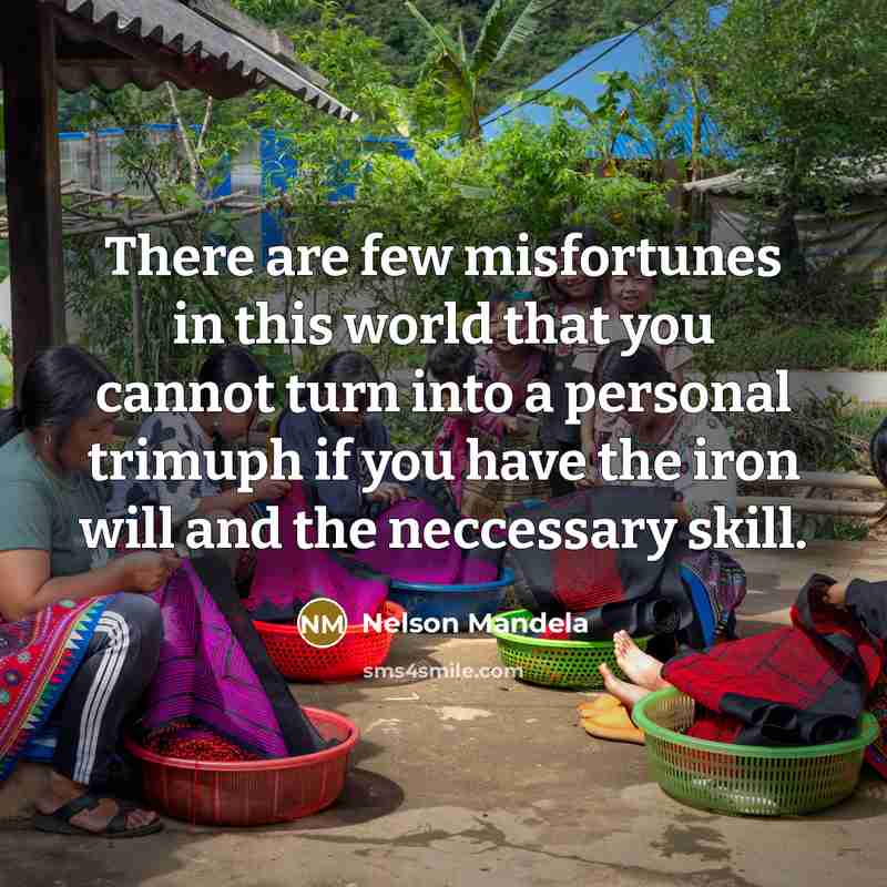 “There are few misfortunes in this world that you cannot…” quote by Nelson Mandela