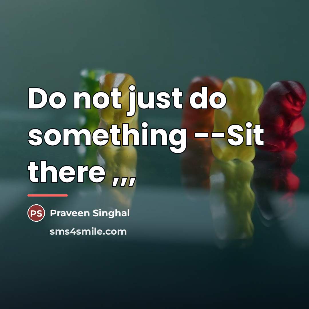 “Do not just do something --Sit there ,,,…” quote by Praveen Singhal