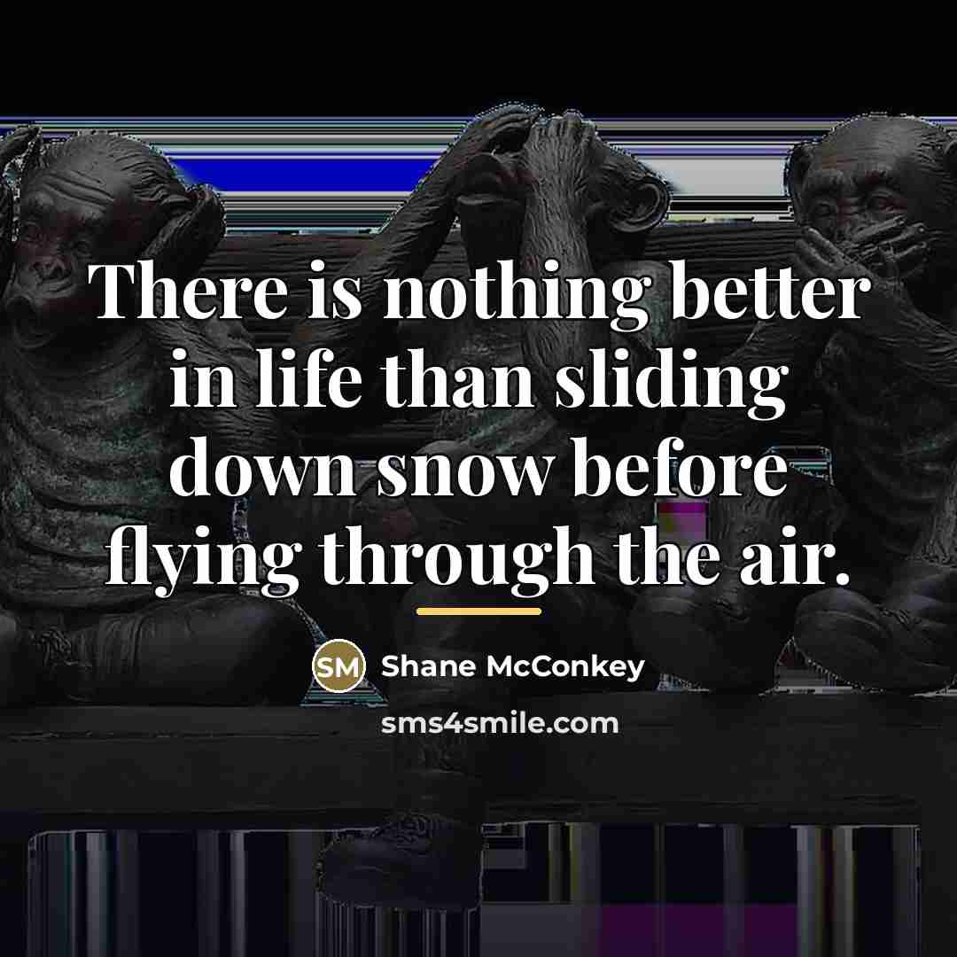 “There is nothing better in life than sliding down snow…” quote by Shane McConkey