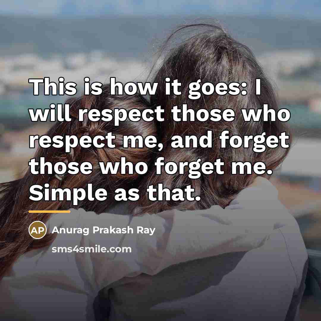 “This is how it goes: I will respect those who…” quote by Anurag Prakash Ray