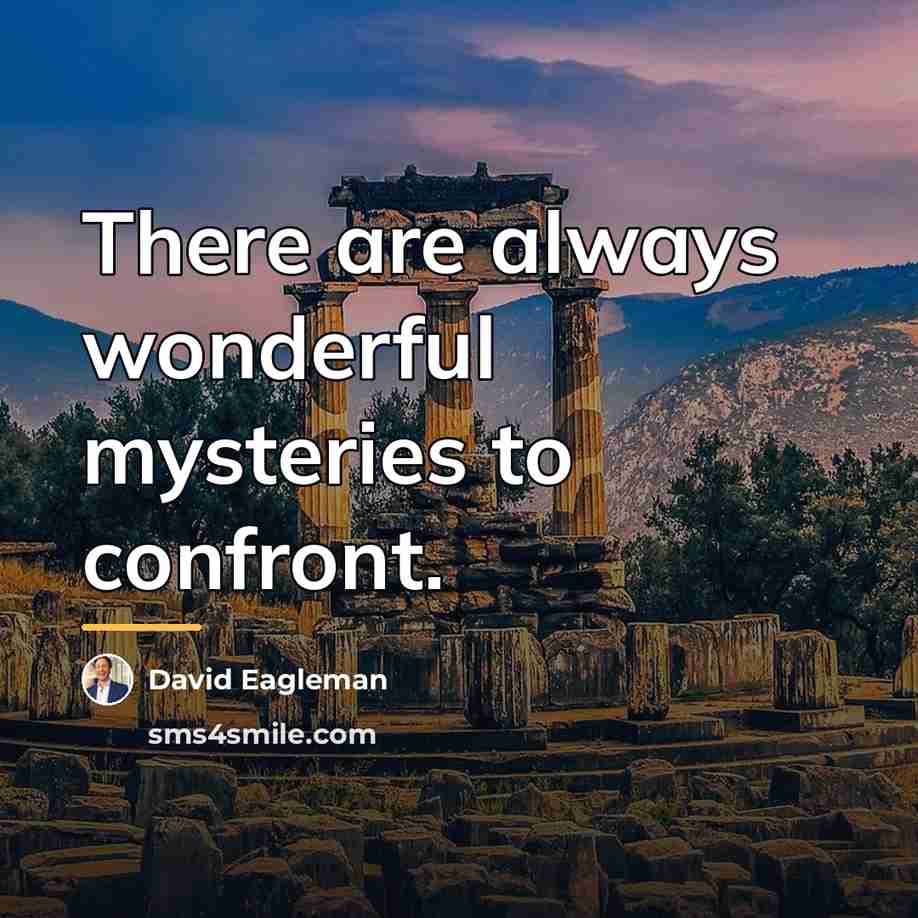 “There are always wonderful mysteries to confront.…” quote by David Eagleman
