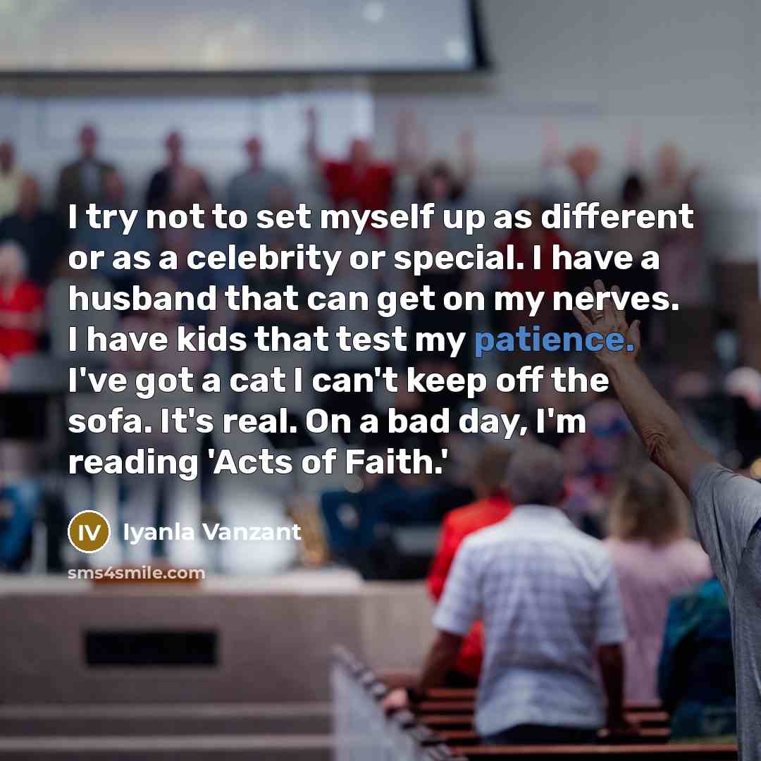 “I try not to set myself up as different or…” quote by Iyanla Vanzant