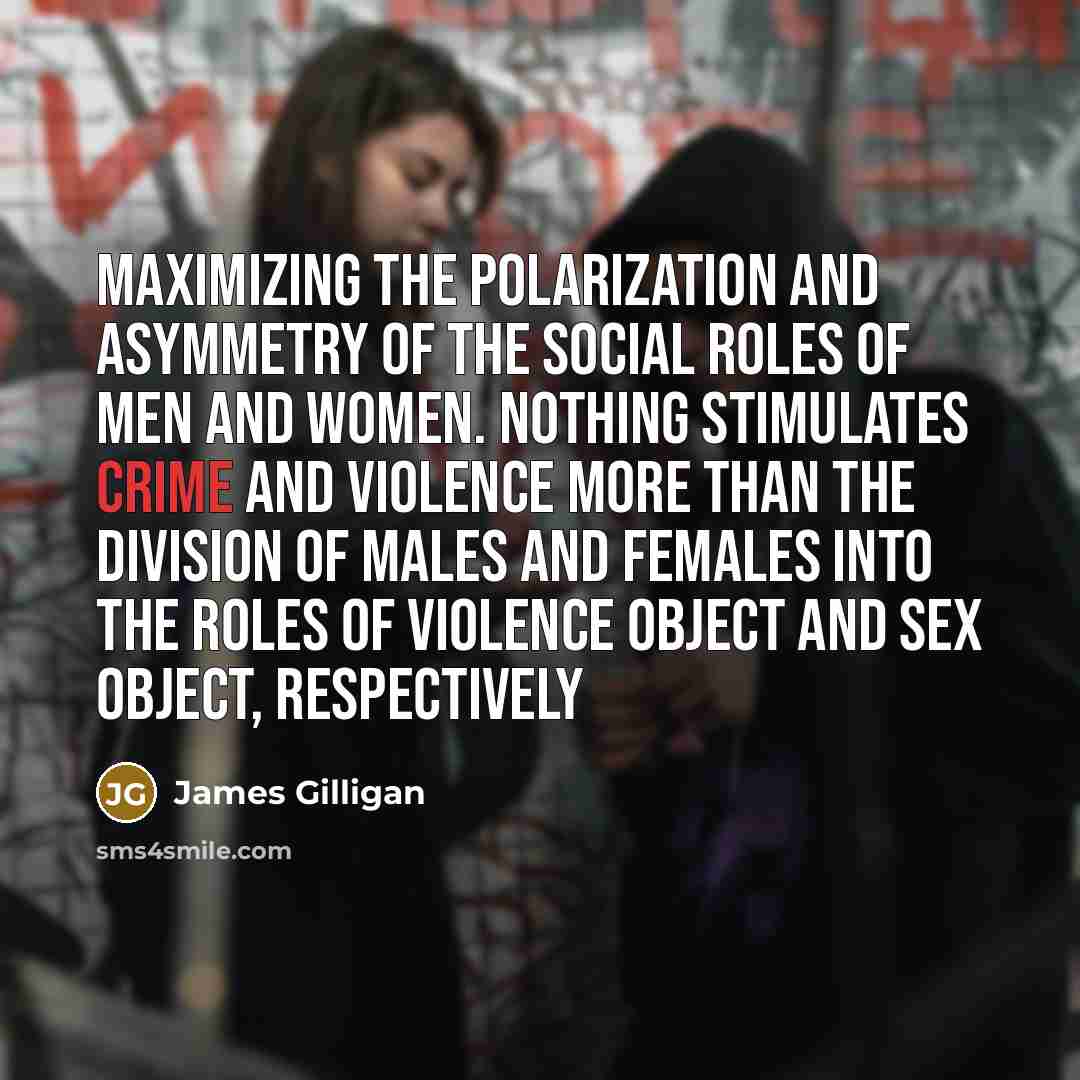 “Maximizing the polarization and asymmetry of the social roles of…” quote by James Gilligan