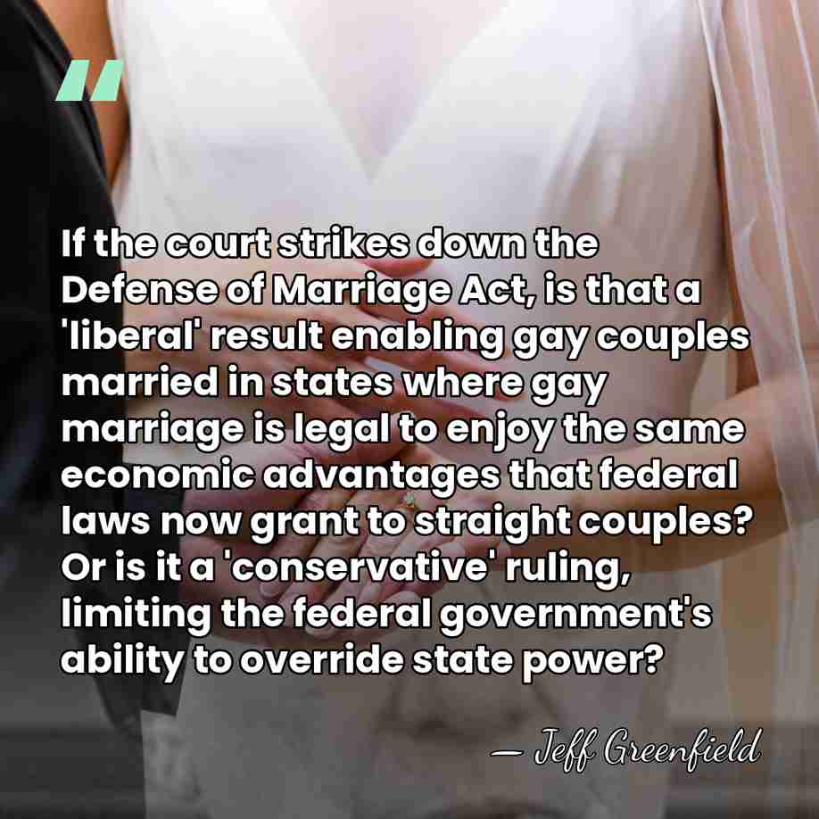 If the court strikes down the Defense of Marriage Act, is that&hellip; - Jeff Greenfield