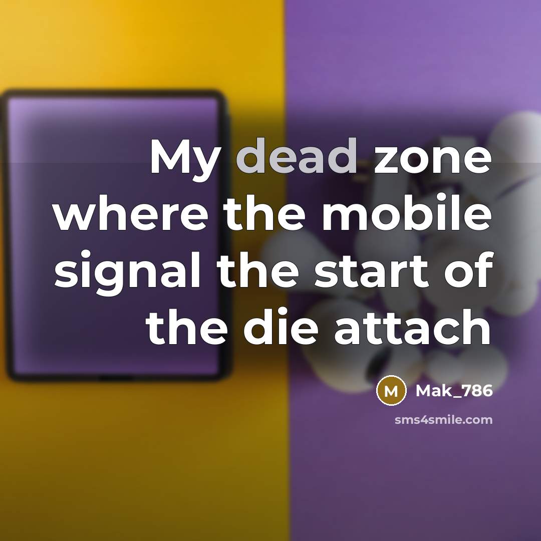 “My dead zone where the mobile signal the start of…” quote by Mak_786