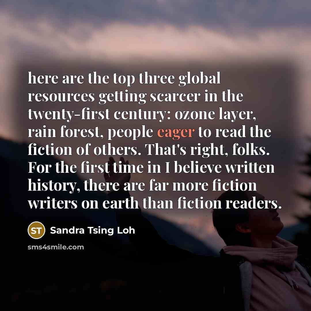 “here are the top three global resources getting scarcer in…” quote by Sandra Tsing Loh