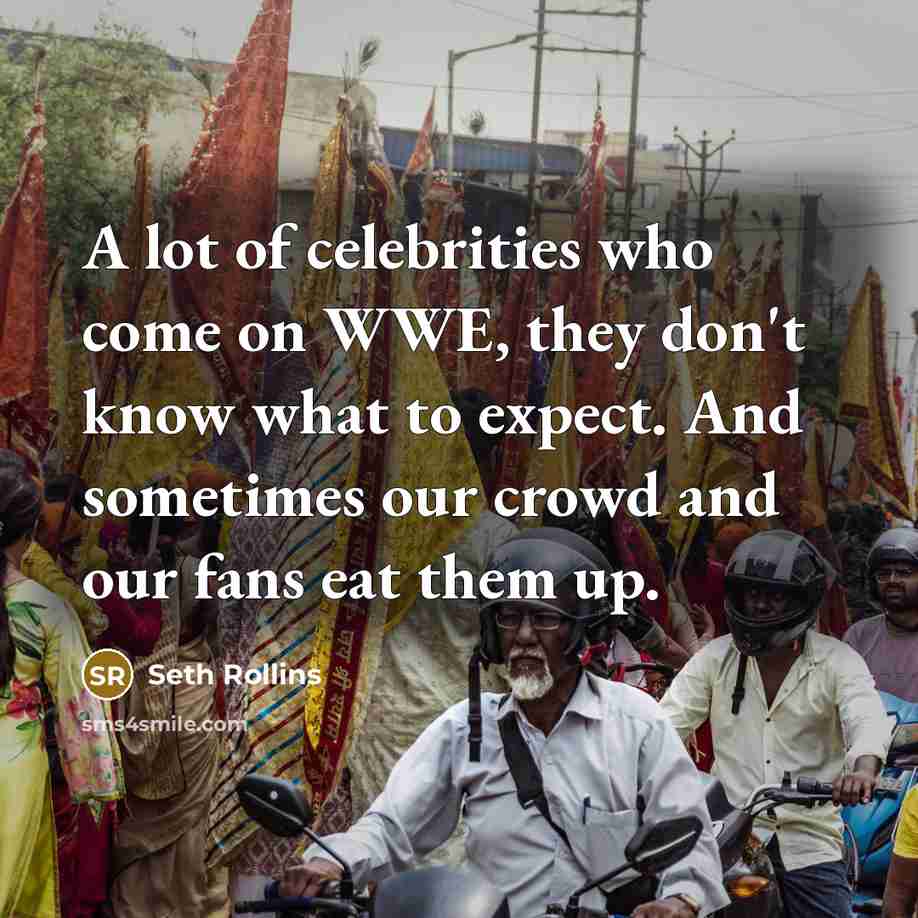 “A lot of celebrities who come on WWE, they don't…” quote by Seth Rollins