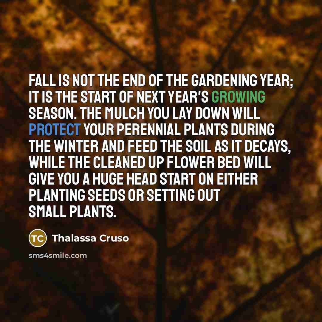 “Fall is not the end of the gardening year; it…” quote by Thalassa Cruso