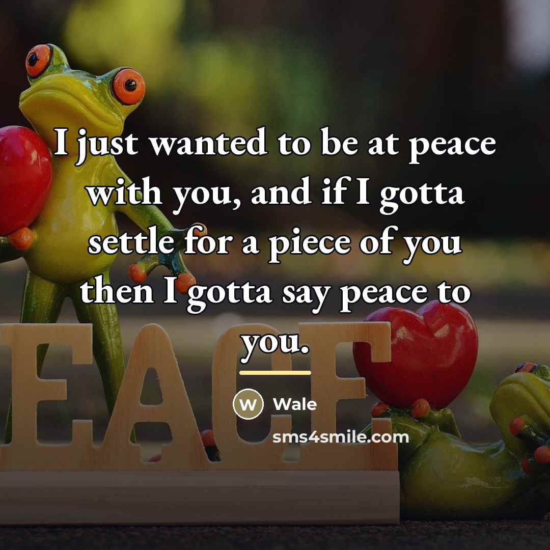 “I just wanted to be at peace with you, and…” quote by Wale