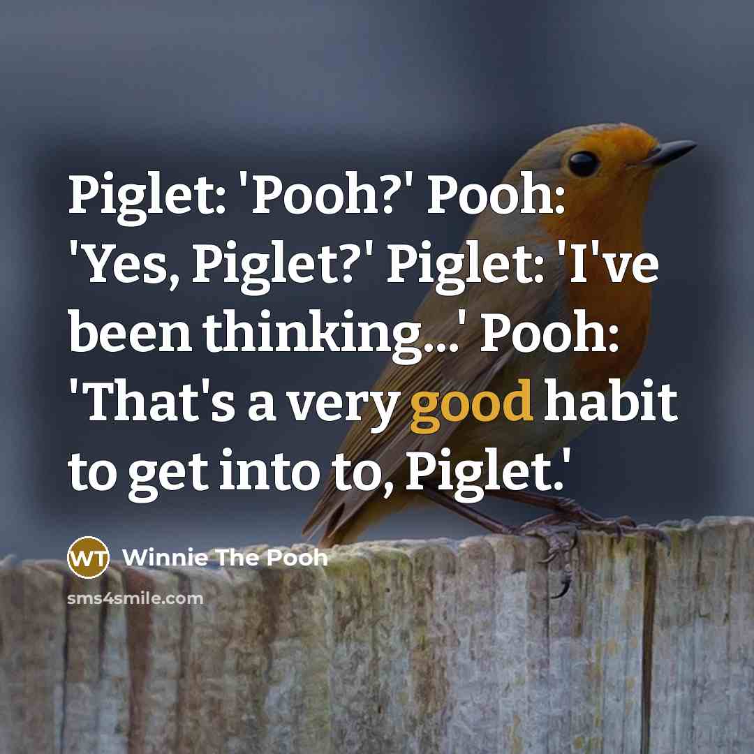 “Piglet: 'Pooh?' Pooh: 'Yes, Piglet?' Piglet: 'I've been thinking...' Pooh:…” quote by Winnie The Pooh