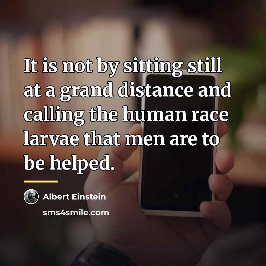 “It is not by sitting still at a grand distance…” quote by Albert Einstein