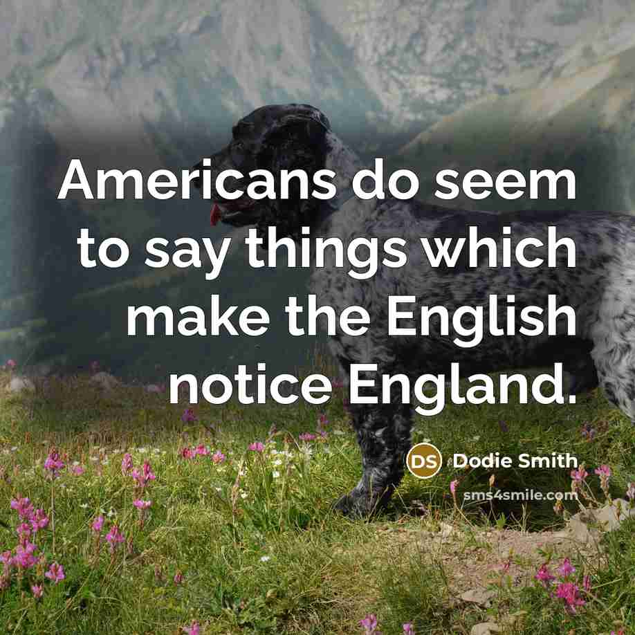“Americans do seem to say things which make the English notice England.” quote by Dodie Smith